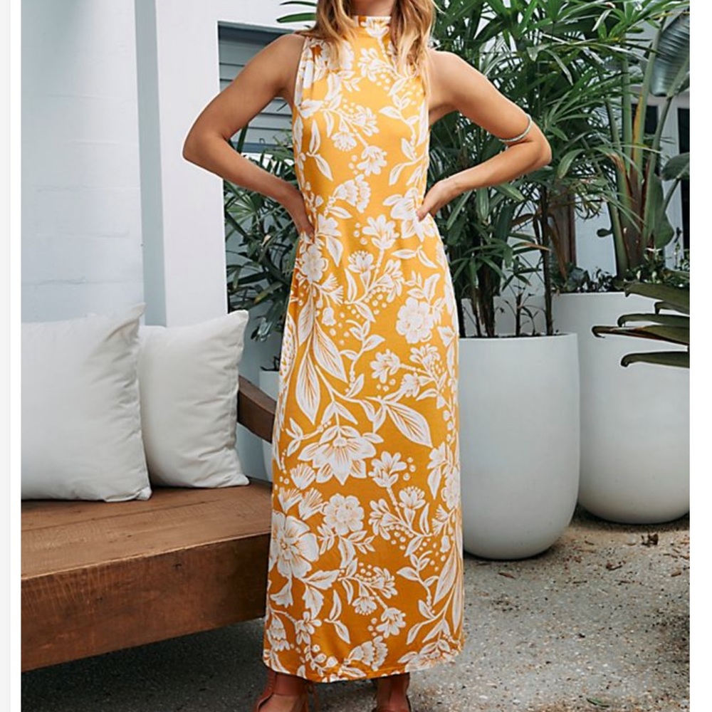 NWT Free People Time to Shine Printed Maxi